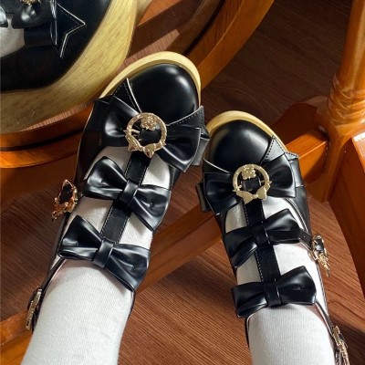 Letter From Cloud Showa Fairy Tales PU Edition Platform Shoes(4 Colours/Full Payment Without Shipping)